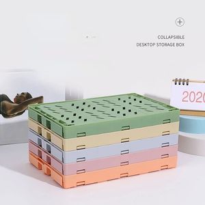2024 5 Kleuren Organiserende opbergmanden Case Vouwen Student Desktop Basket Tape Statoring Plastic opvouwbare containeropslagdoos zeker,