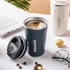 2024 500/380 ml tasse de café à chaud tasse de voyage tasse de bouteille sans air isolée bouche droite créative thermos portable sans air pour café isolé