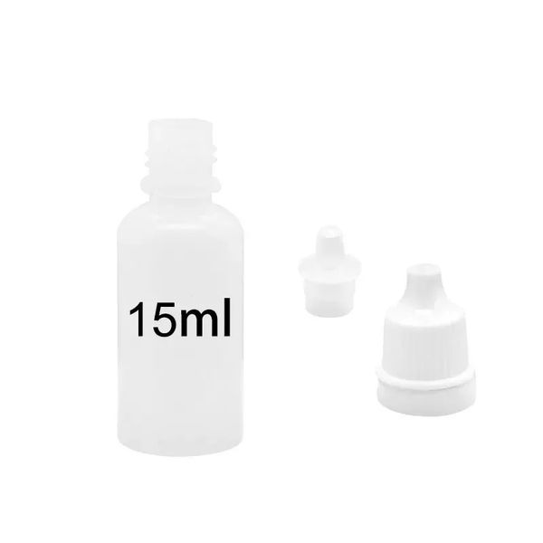 2024 50pcs 5 ml / 10 ml / 15 ml / 20 ml / 30 ml / 50 ml / 100 ml Plastique vide Plastic Propulser bouteilles Liquide Eye Liquide Prise rechargeable Bouteilles