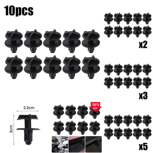 2024 50pcs Carcheau de pare-chocs de voiture Couverture moteur en plastique Clipt-push Clips Panneau de capuchon Rivet pour le moteur Range Rover Vis de capture de couverture du moteur Rover