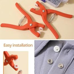 2024 50pcs/set Metal Snap Button Kit with Hand Pressure Pliers and 50 Snap Buttons and 1 Clear Box DIY Clothes Hats Gifts Bags Etchand