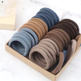 2024 50pcs/set Women Girls Bandas Basic Hair Bands 4cm Colores sólidos simples Caminos de cabello elástico Cabello Accesorios para el cabello Soporte de cola de caballo para