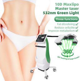 2024 532nm Cuerpo Adelgazante Celulitis Láser Maxlipo Sistema Delgado 10d Luz Verde Máquina de Adelgazamiento Eliminación de Grasa Terapia Láser 10d