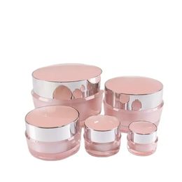 2024 5G / 15G pour visage d'oeil vide Crème Jar Corps Lotion Bouteille d'emballage Travel en acrylique Rose Récipient Cosmetic Makeup Emulsion Sous-bouteille pour
