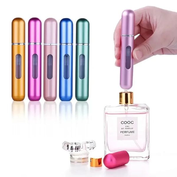 2024 5 ml Bottom Fill Perfume Rechargeable Bouteille Liquide Conteneur Cosmetic Spray Bottling Dispentier Appuyez sur la tête Voyage portable - Portable -