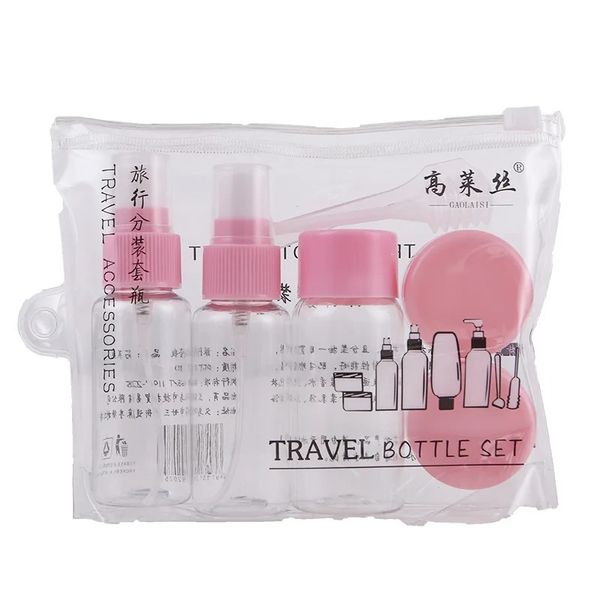 2024 5pc/set Mini maquillaje cosmético botellas de crema de crema cosmética plástico transparente vacío maquillador recipiente botella de viaje de viaje para