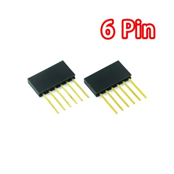 2024 5pcs 2.54 mm 6pin 8pin 10pin 10 mm de aguja larga encabezado encabezado de encabezado apilable para encabezado de alfiler femenino