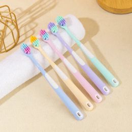 2024 5pcs Brosse à dents ultra soft bambou charbon adulte nette cœurs gommes fine cheveux maison unisexe familiale us