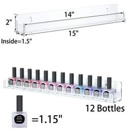 2024 6 capas de la pared de la pared de la pared de esmalte de esmalte de uñas acrílico soportes organizadores transparentes soportes de la pared montado en la pared decoración de esmalte para uñas