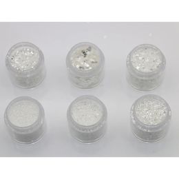 2024 6 Sizes Nail Enhancement Sequin High Flash Silver Laser Powder Pearl Nail Set- for Silver Laser Powder Set