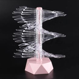 2024 60 Conseils Spiral Nail Art Display Shelf Gel Sticker Afficher le support de manucures de faux ongles rotatifs outils