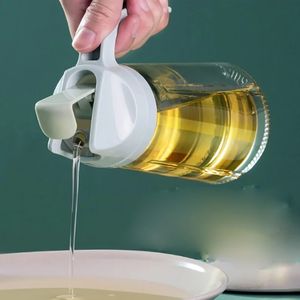 2024 600 ml keukenolie kan glazen flesdispenser automatische opening sluitende huisflessen voor olie azijn honing olijfolie container - voor