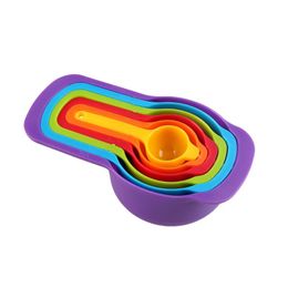 2024 6pcs/4 stks meten lepels set plastic regenboog melkpoeder lepel meetbeker keukenaccessoires bakken koffie metengereedschap - voor