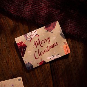 2024 6PCS Merry Christmas Card de voeux Invitations de cartes postales avec enveloppe Cartes du Nouvel An Hiver Happy Holiday Oxmas Party Gift