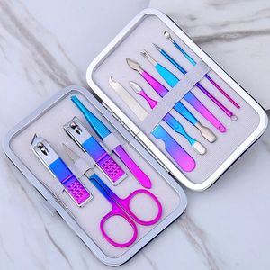 2024 7-12pcs Coudeaux colorés Coignants Clipper Nail Set Ménage en acier inoxydable Coupage à ongles Pédicure Pédicure Nail ciseaux