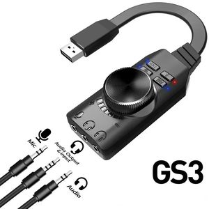 2024 7.1 Card de jeu de jeu d'ordinateur USB External Channel pour PUBG GAMing Carte audio externe 3,5 mm Adaptateur USB Plug et lecture PC ordinateur portable pour PUBG