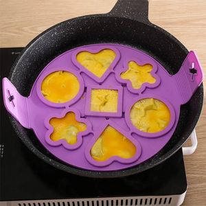 2024 7/4 gaten Siliconen Ronde hart Ei Pancake Maker Nitaanvals eierkoker Ei omeletvorm Ei ring kookgereedschap keukengadgets voor