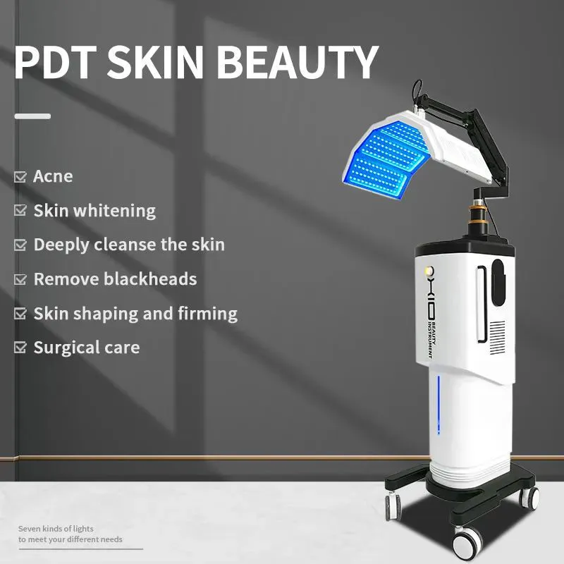 2024 7 colores PDT LED fototerapia fotón terapia de luz dispositivo de belleza facial rojo azul infrarrojo máquina de cuidado de la piel