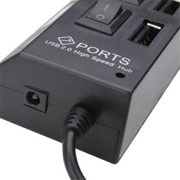 2024 7 Ports Usb Hub LED USB High Speed 480 Mbps Adapter USB Hub with Power on Off Switch for PC Laptop Computer PC Laptop with ON/OFfor High Speed USB Hub