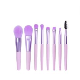 2024 8 PCS Mini Travel draagbare zachte make -upborstels Set oogschaduw foundation poeder wimper lip concealer blush make -up borstel set voor voor