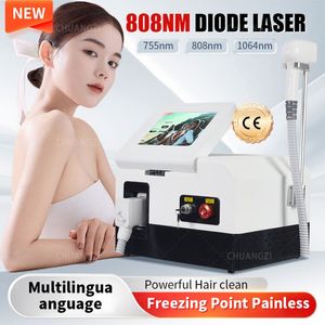 2024 808NM Laser ontharingsapparaat 755/1064 /808nm Diodelasermachine 3 golflengten Lichaamsverzorging Professionele ontharing Hulpmiddel voor vrouwelijke huidverjonging