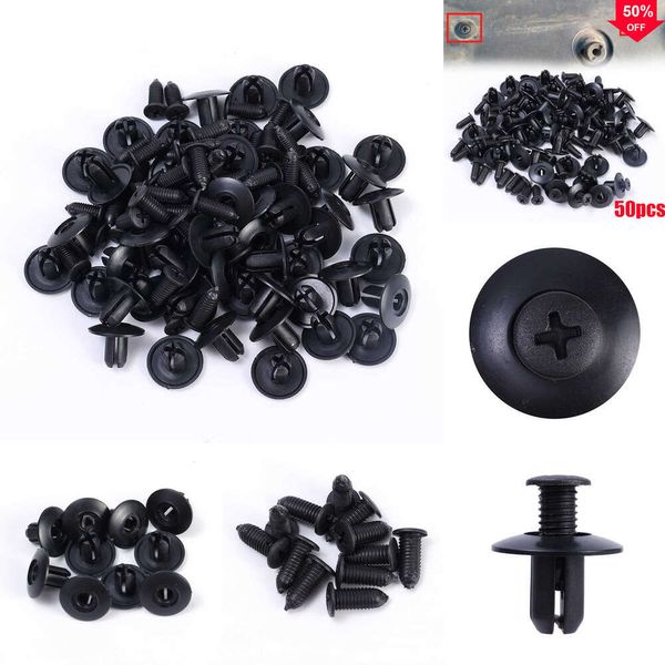 2024 8 mm Car Bumper Fender Hole Rivets Stagers Screw Clips de fixation de voiture Universel Clips Pin Clips ACCESSOIRES INTÉRIEUR AUTO 50 PCS