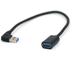 2024 à 90 degrés à angle droit Super vitesse USB 3.0 Mâle à femelle Adaptateur de cordon de câble d'extension 30cm / 60 cm LK USB 3.0 Extension Câble d'extension