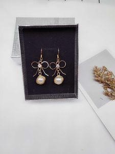 2024 925 Silver Pearl Diamond Bow Style oorbellen voor vrouwen in Zuid -Korea Nieuw trendy en gepersonaliseerd