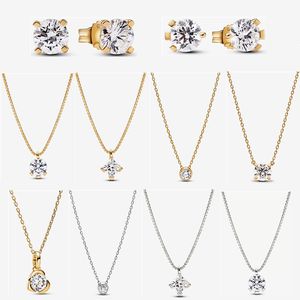 2024 925 zilveren hanger kettingen voor vrouwen met ZC glanzende sieraden Pandoras Era Bezel Lab-grown Diamond designer ketting hoogwaardige sleutelbeenketting met doos