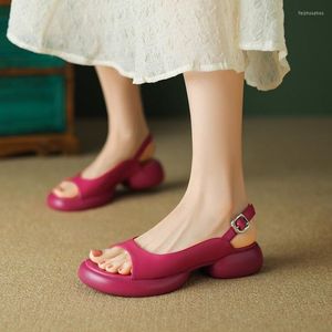 2024 987 Summer Sandals High Heel Dames Peep-toe schoen gespannen Casual dik