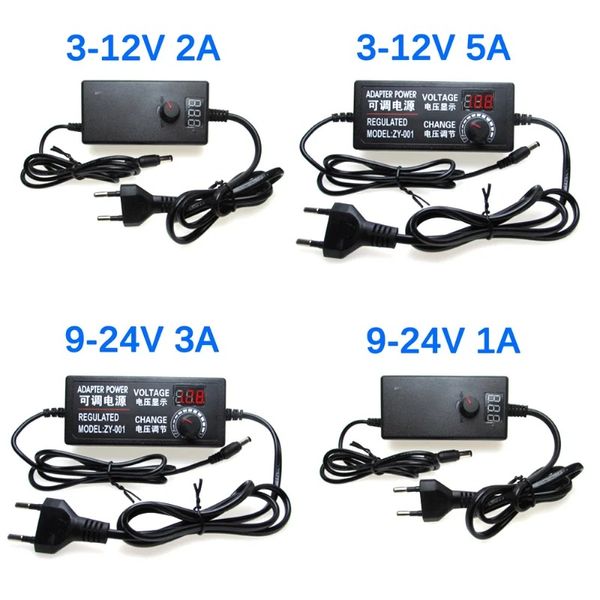 2024 AC DC 3V 5V 6V 9V 12V Fuente de alimentación de 24V 24V 1A 2A 3A 5A AC/CC Transformador 220V a 12V Adaptador de fuente de alimentación 5 12 24 V Conductor LED12V AC AC