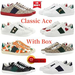 2024 Ace Sneakers Designer Femmes Hommes Chaussures Bee Low Casual Chaussure Sport Entraîneurs Serpent Tigre Brodé Blanc Vert Rayures jogging Femme merveilleux zapato