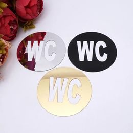 2024 Acrylique WC Porte Miroir Mall Stickers Porte de toilette Signer WC Autocollant acrylique Autocollant mural Home For Home DecorationCrylic Woilet Door Sticker