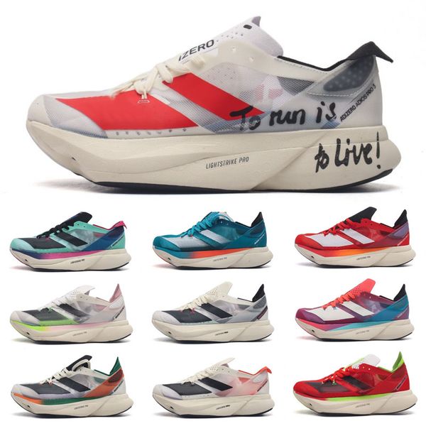 2024 Adios Pro 3 To Run Is To Live Wonder Bleu Lucid Lemon Pulse Mint Signal Rose Cyan Chaussures de course Femme Bleu Marron Hommes Sports Baskets Basses Eur 40-45