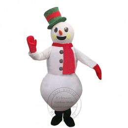 Costume de mascotte de bonhomme de neige, chapeau rouge abordable, taille adulte, déguisement fantaisie, robe fantaisie à thème, 2024