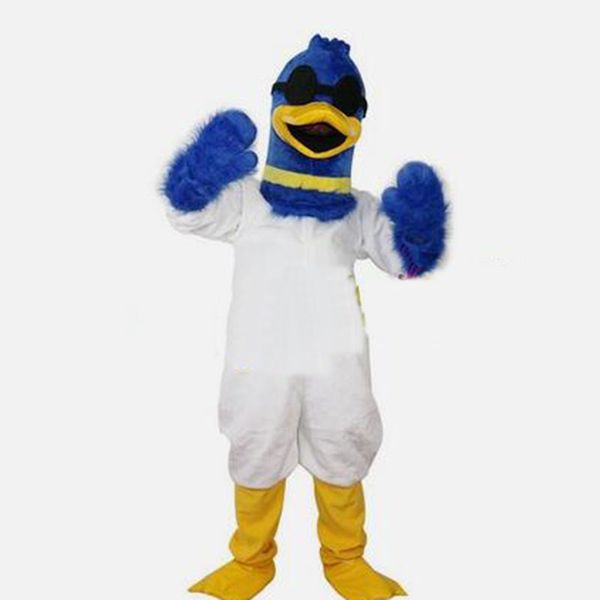 2024 Taille adulte Blue Duck Bird Mascot Costume Halloween Carnaval Unisexe Adultes Tenue de fantaisie Costume de fantaisie