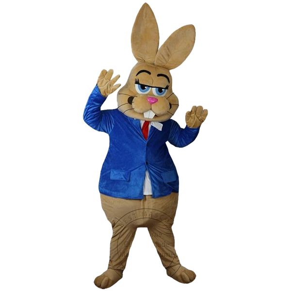 Costume de mascotte de lapin marron, taille adulte, déguisement de lapin de Pâques, thème de dessin animé, 2024