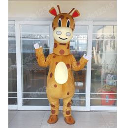 2024 Erwachsene Größe Giraffe Maskottchen Kostüme Halloween Fancy Party Kleid Cartoon Charakter Karneval Weihnachten Werbung Geburtstag Party Kostüm Unisex Outfit