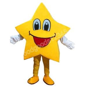 2024 Taille adulte Gol Yellow Star Mascot Costumes Halloween Fancy Party Robe Cartoon Characon Carnival Noël publicitaire Tépanisme de fête d'anniversaire