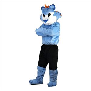 2024 Taille adulte Halloween Blue Wolf Mascot Costume Outdoor Thème Party Adults Tiptifit Mastret Thomy Fancy Dishing Carnival Costum