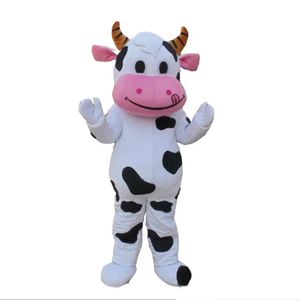 2024 Taille adulte Halloween Dairy Cow Mascot Costume Advertising Loletts Vêtements mascotte thème fantaisie déguisement Carnival Costum