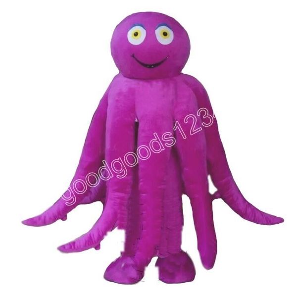 2024 Taille adulte Costumes de mascotte de poulpe Halloween Robe de soirée fantaisie Personnage de dessin animé Carnaval Noël Publicité Costume de fête d'anniversaire Tenue