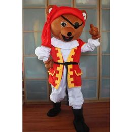 2024 Taille adulte Pirate Bear Mascot Costume Halloween Carnaval Unisexe Adultes Tenue de fantaisie Costume Carton de fantaisie