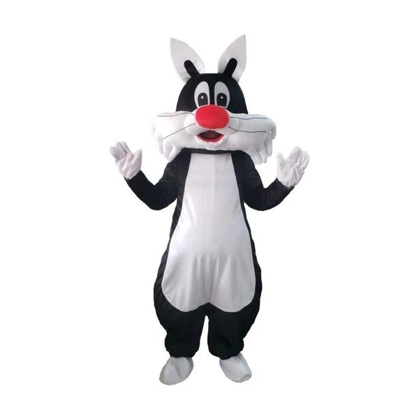 2024 Taille adulte Sylvester le Cat Mascot Costume Cartoon Characon Tenics Cost Furry Cost Halloween Carnival Birthday Party Robe