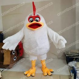 2024 Taille adulte Costumes de mascotte de poulet blanc Halloween personnage de dessin animé tenue costume de Noël en plein air fête festival robe vêtements publicitaires promotionnels