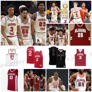 Maillot de basket-ball personnalisé pour hommes Alabama Crimson Tide 2024 Latrell Wrightsell Jr. Jarin Stevenson Nick Pringle Sam Walters Max Scharnowski Kai Spears Ward Harrell