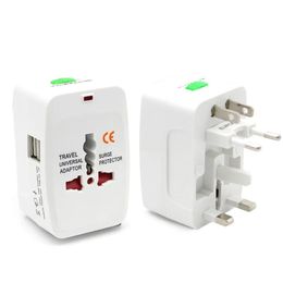 Adaptador de enchufe internacional Universal todo en uno 2024, 2 puertos USB, adaptador/cargador de corriente alterna para viajes mundiales, convertidor AU, EE. UU., Reino Unido y UE