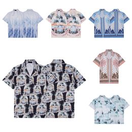 2024 Overal over palm bowling shirt gradiënt boom bowling mode ontwerper shirts san print heren casual shirt los zijden shirt korte mouwen luxe