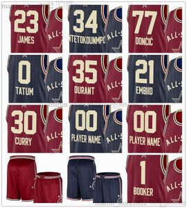 Maillots de basket-ball All-Star 2024 Giannis 34 Antetokounmpo LeBron 23 James Lillard Embiid Tatum Haliburton Doncic Durant Jokic G i l g e o u s - A l e x a n d e r Brunson Maxey