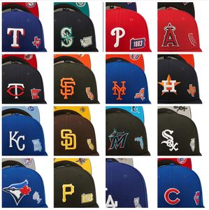 2024 TOUT Équipe Mélangez Couleur Fan's Baseball Hat à ajustement Associable Men de base pour femmes Vintage Flat Sport Caps Snapback Glof Visor Bent Brave Letters A Bone Chapeau MA4-09